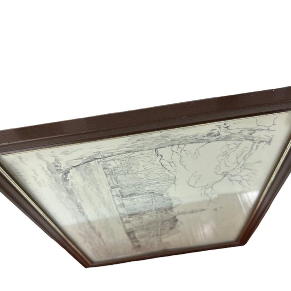 Vintage Framed Drawing The Capitol Williamsburg Virginia Signed Charles H Overly - Picture 12 of 15